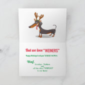 Joyeuses vacances Dachshund Chien Carte de vacance (Intérieur)