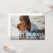 Joyeuses vacances de la carte de vacances photo de (Devant/Arrière en situation)