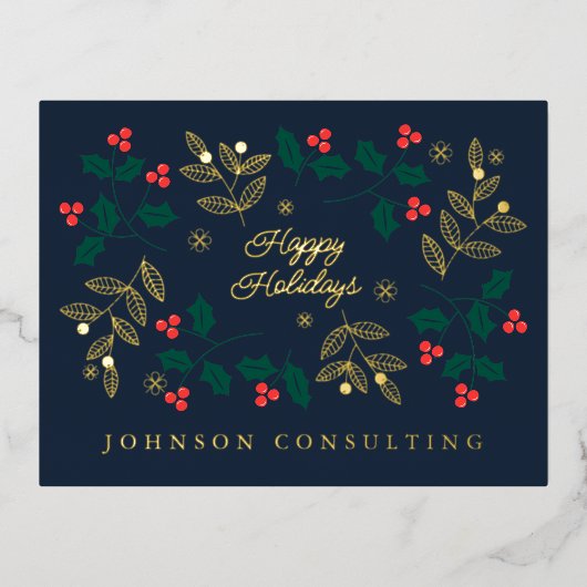 Joyeuses vacances de Noël moderne Holly Berries (Recto)