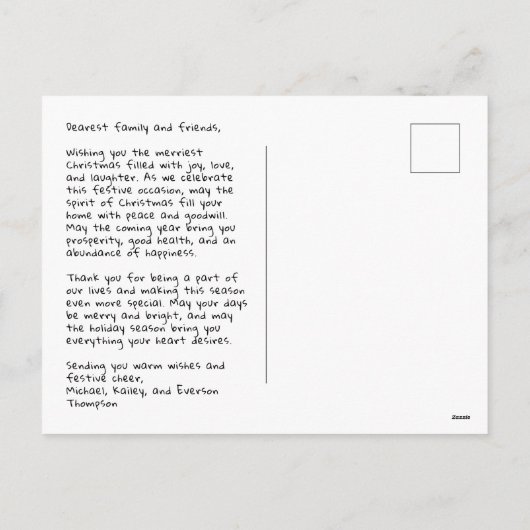 Joyeuses vacances Décontracté écriture main carte  (Dos)