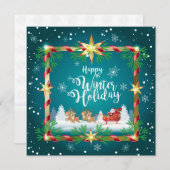 Joyeuses vacances d'hiver avec carte Vintage Père (Devant / Derrière)