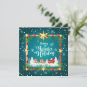 Joyeuses vacances d'hiver avec carte Vintage Père (Debout devant)