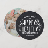 Joyeuses vacances en santé | Carte photo de vacanc (Devant / Derrière)