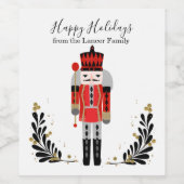 Joyeuses vacances Étiquette de vin personnalisé (Étiquettes simples)