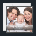 Joyeuses vacances Famille Photo Chalkboard Carte p<br><div class="desc">Votre photo préférée met en évidence cette carte de vacances carré.</div>