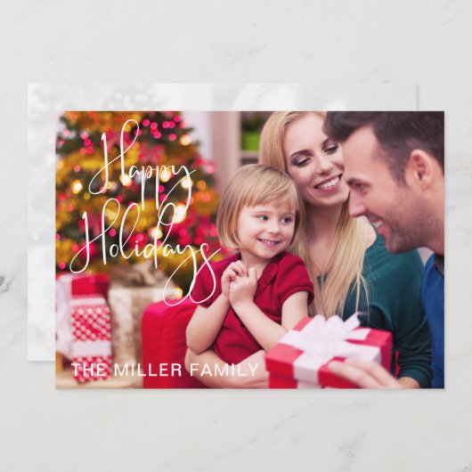 Joyeuses vacances Famille Photo Noël Carte de vaca (Devant / Derrière)