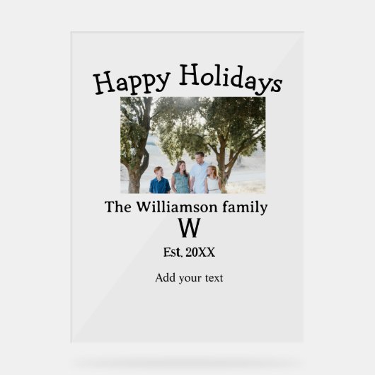 Joyeuses vacances famille photo renuion nom lettre (Recto)