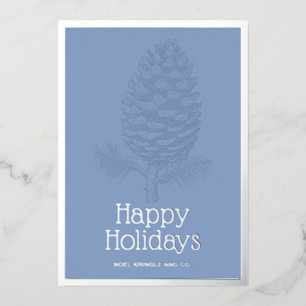 Joyeuses vacances Fir Pinecone Moderne Bleu Entrep
