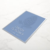 Joyeuses vacances Fir Pinecone Moderne Bleu Entrep (Rotation)