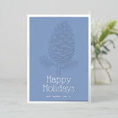 Joyeuses vacances Fir Pinecone Moderne Bleu Entrep (Debout devant)