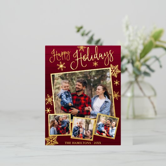 Joyeuses vacances Flocon de neige 4 Photos Collage (Debout devant)