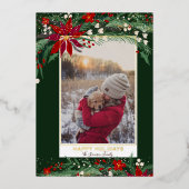 Joyeuses vacances florales neige de couronne photo (Recto)