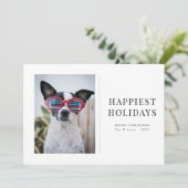 Joyeuses vacances Funny Chien Photo Carte de Noël (Debout devant)