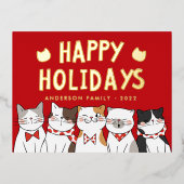 Joyeuses Vacances Funny Cute Cats Caroling (Recto)