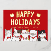Joyeuses Vacances Funny Cute Cats Caroling (Recto)