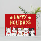 Joyeuses Vacances Funny Cute Cats Caroling (Debout devant)