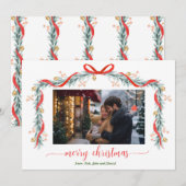 Joyeuses vacances Garland Bell Photo Carte de Noël (Devant / Derrière)