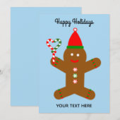 Joyeuses vacances Gingerbread Homme #1-2 Carte de  (Devant / Derrière)