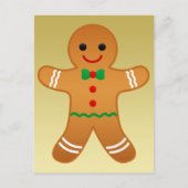 Joyeuses Vacances Gingerbread Man Faux Gold Carte  (Devant)