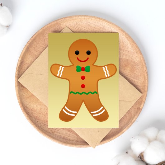 Joyeuses Vacances Gingerbread Man Faux Gold Carte 