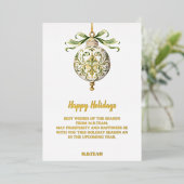 Joyeuses Vacances Gold White Business Holiday Card (Debout devant)