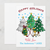 Joyeuses Vacances Golf Carte Arbre de Noël (Devant / Derrière)