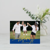 Joyeuses Vacances Grande Photo Lettre de Noël Bleu (Debout devant)