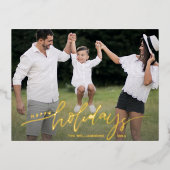 Joyeuses Vacances Grande Photo Lettre de Noël Or (Recto)