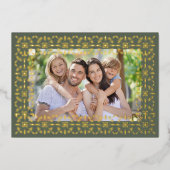 Joyeuses vacances Green Snowflake Photo (Recto)