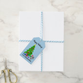 Joyeuses vacances Gris Poodle Noël #5 étiquette ca (Avec de laficelle)