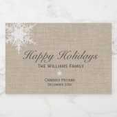 Joyeuses vacances hiver Flocon de neige Étiquette  (Étiquettes simples)