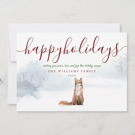 Joyeuses vacances hiver Fox Noël Carte de vacances (Devant)