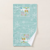 Joyeuses Vacances hiver Snowflakes Reindeer Art (Serviette à main)