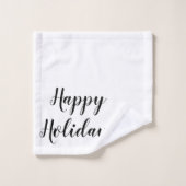 Joyeuses vacances Holly baies feuilles verdure (Gant de toilette)