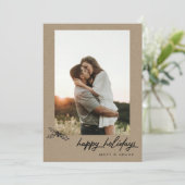 Joyeuses Vacances Jouées Carte photo de Noël (Debout devant)