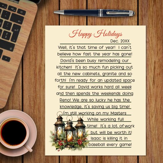 Joyeuses vacances Lanternes d'hiver Papier à lettr