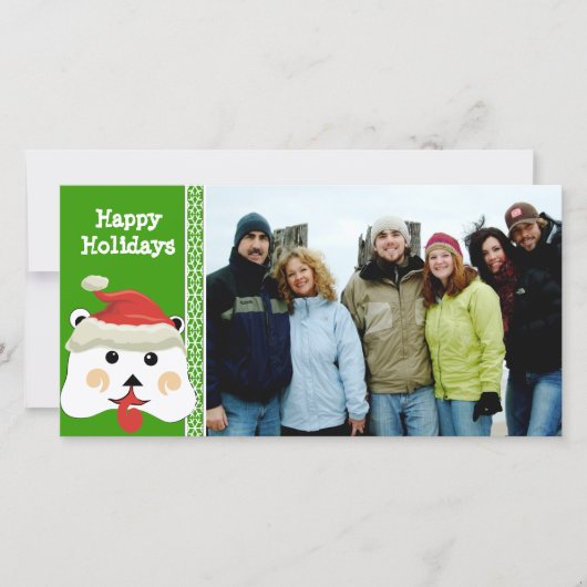 Joyeuses vacances mignonne ours Carte photo de fam (Devant)