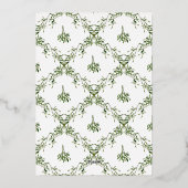 Joyeuses vacances Mistletoe Red Bow Family Photo (Verso)