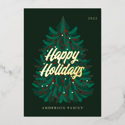Joyeuses vacances Moderne élégant sapin de Noël (Recto)