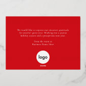 Joyeuses Vacances Moderne Rouge Gold Script Busine (Verso)