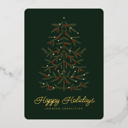 Joyeuses Vacances Moderne Simple Arbre de Noël (Recto)