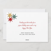 Joyeuses Vacances Modernes Étoiles Carte de vacanc (Dos)