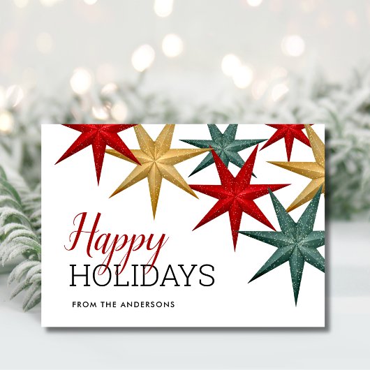 Joyeuses Vacances Modernes Étoiles Carte de vacanc