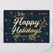 Joyeuses Vacances Modernes Holly Berries Foliage (Recto)