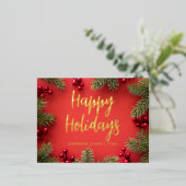 Joyeuses Vacances modernes Holly Berries Pine Need (Debout devant)