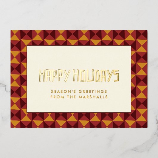 Joyeuses vacances motif du milieu du siècle (Devant)