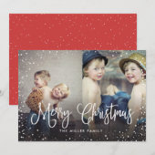 Joyeuses vacances neige Noël 2 Cartes photos (Devant / Derrière)