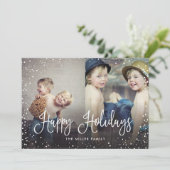 Joyeuses Vacances Neige sans couture 2 Cartes phot (Debout devant)