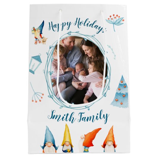 Joyeuses Vacances Noël Sacs Cadeaux Avec Elfes (Dos)