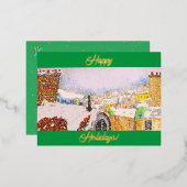 Joyeuses vacances Paris Chat sur le toit (Recto/Verso)